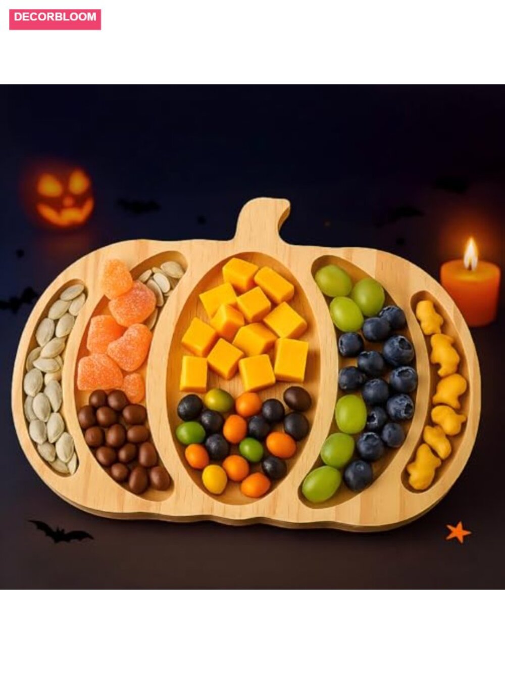 Rustic Wooden Pumpkin Charcuterie Board 11.4 inch Thanksgiving Serving Tray